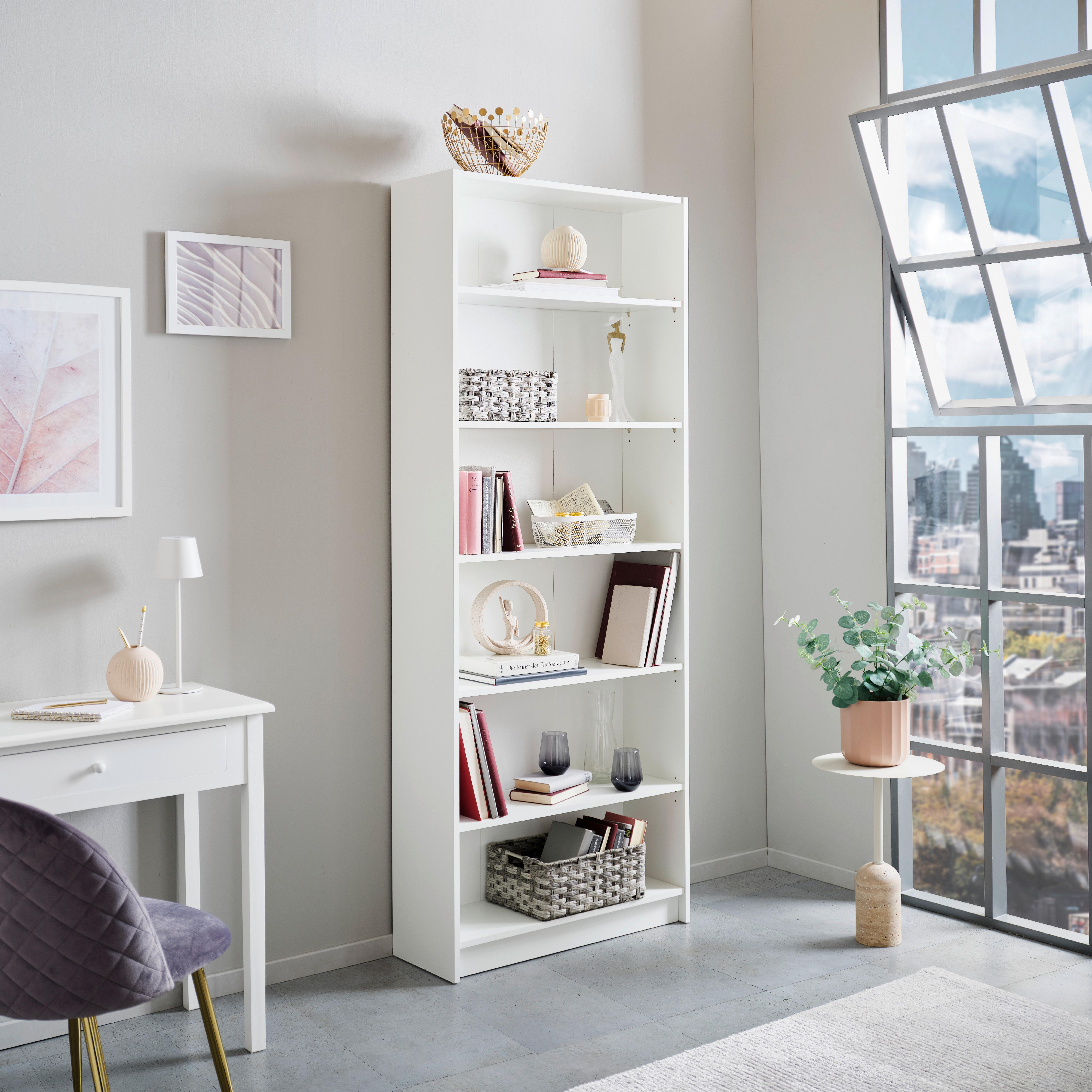 Etajeră DALI - alb, Modern, material pe bază de lemn (80/202/28cm) - Modern Living