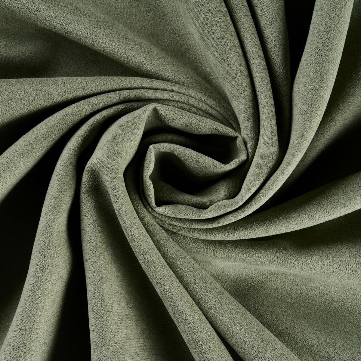 Ösenvorhang Velours in Grün ca. 140x245cm - Grün, KONVENTIONELL, Textil (140/245cm) - Modern Living