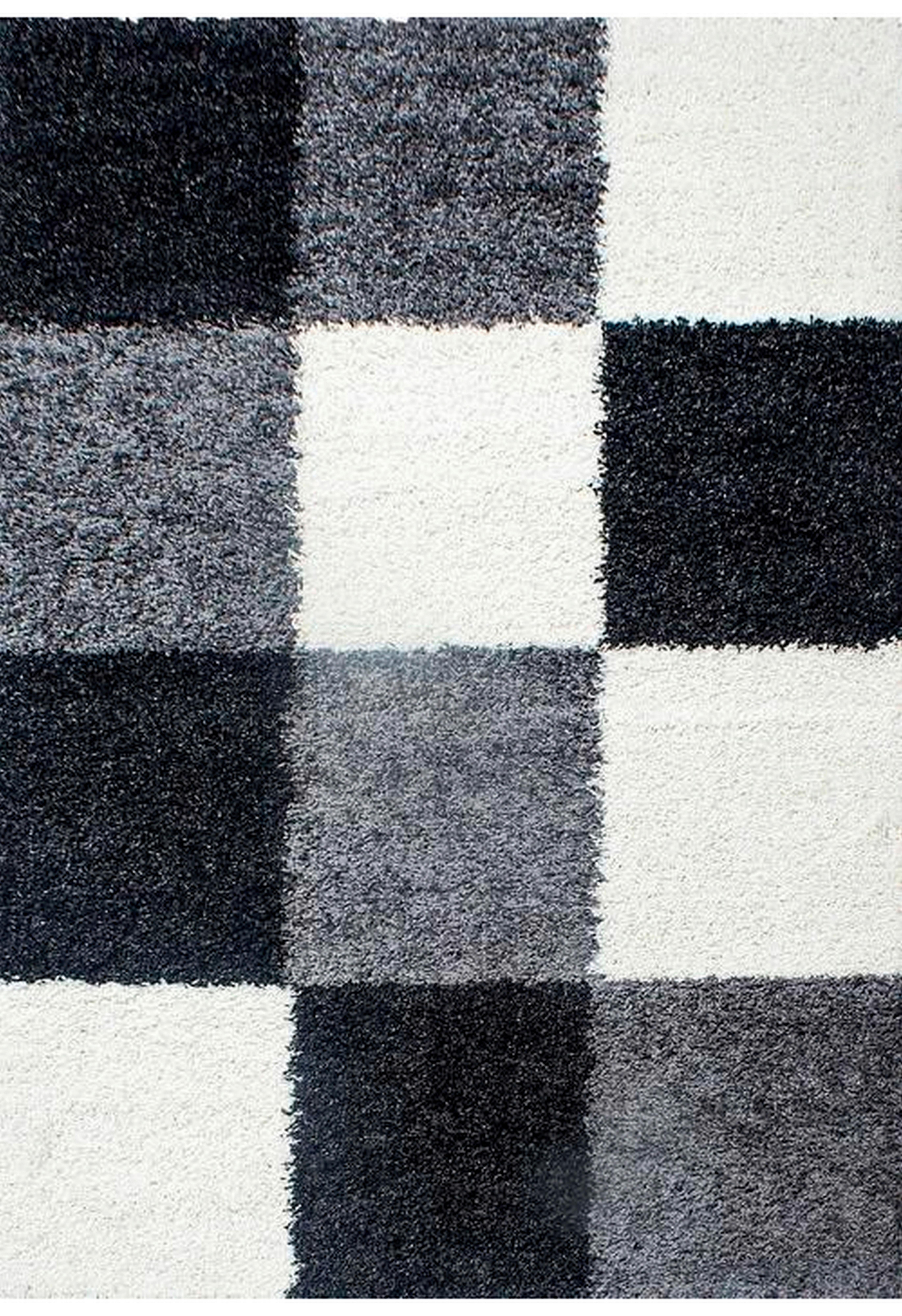 Hochflorteppich Life Schwarz ca. 120x170cm - Schwarz/Weiß, KONVENTIONELL, Textil (120/170cm) - Novel