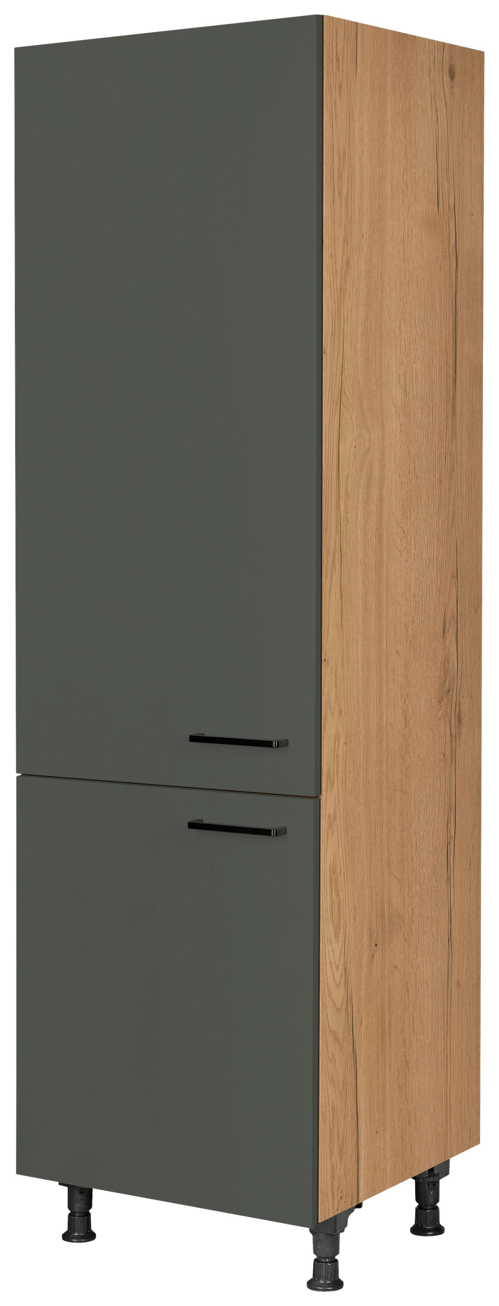 Geräteumbauschrank Easytouch Grün - Eichefarben/Schwarz, MODERN, Holzwerkstoff/Metall (60/216,6/58cm) - Nobilia