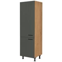 Geräteumbauschrank Easytouch Grün - Eichefarben/Schwarz, MODERN, Holzwerkstoff/Metall (60/216,6/58cm) - Nobilia