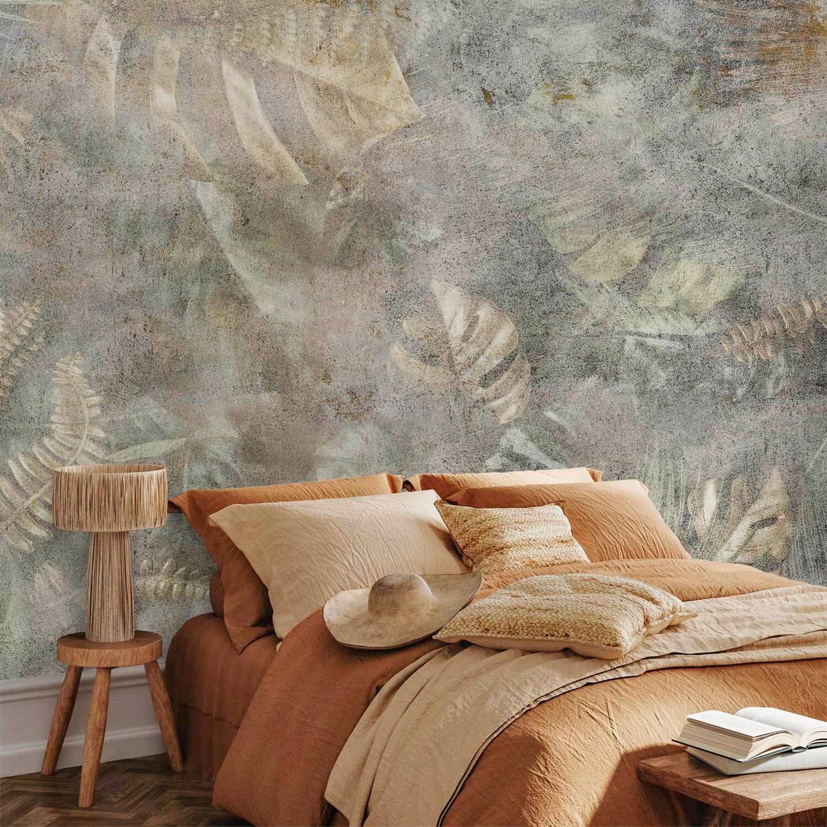 Fototapete Morning Moment Salbeigrün/Grauweiß - Salbeigrün/Grauweiß, LIFESTYLE, Textil (300/210cm) - artgeist