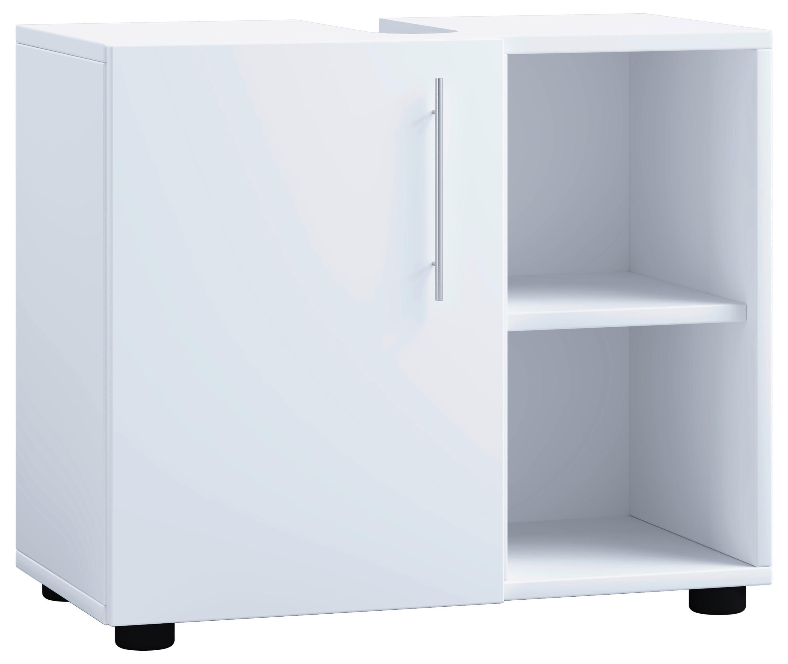 Omarica Za Pod Umivalnik Flandu Iii, Bela - siva/črna, Moderno, umetna masa/leseni material (60,2/50,7/29,6cm) - MID.YOU