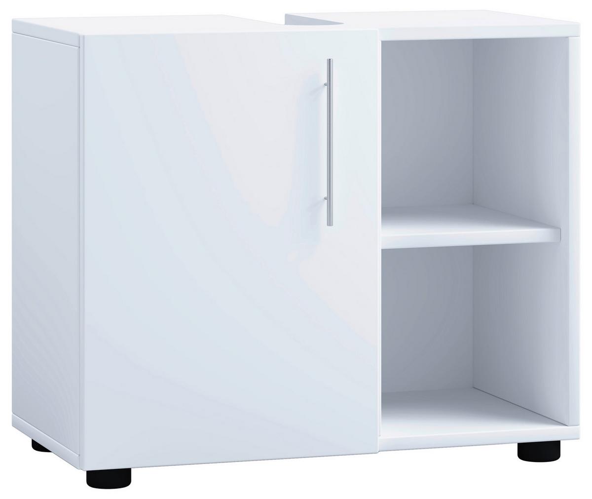 Omarica Za Pod Umivalnik Flandu Iii, Bela - siva/črna, Moderno, umetna masa/leseni material (60,2/50,7/29,6cm) - MID.YOU