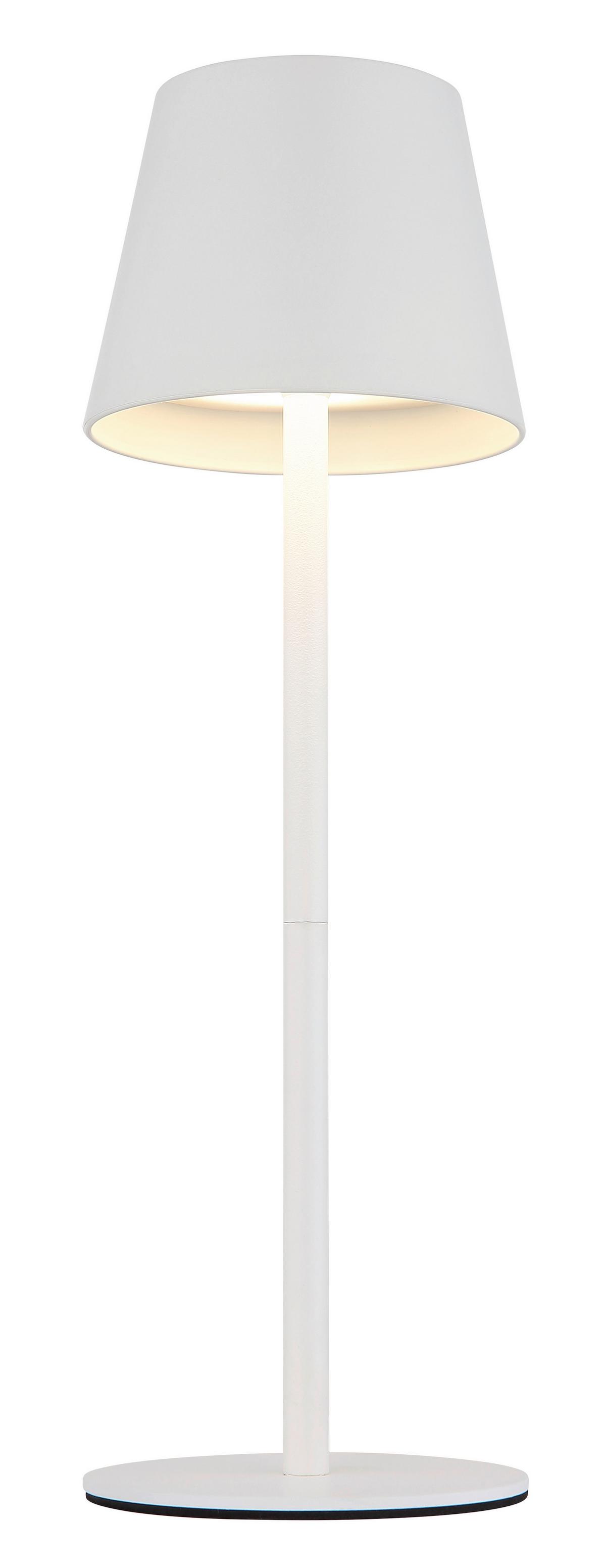 AKKU-TISCHLEUCHTE 58488W VERSCHLUSSLICHT - Weiss, Design, Kunststoff/Metall (10,6/36cm) - Globo