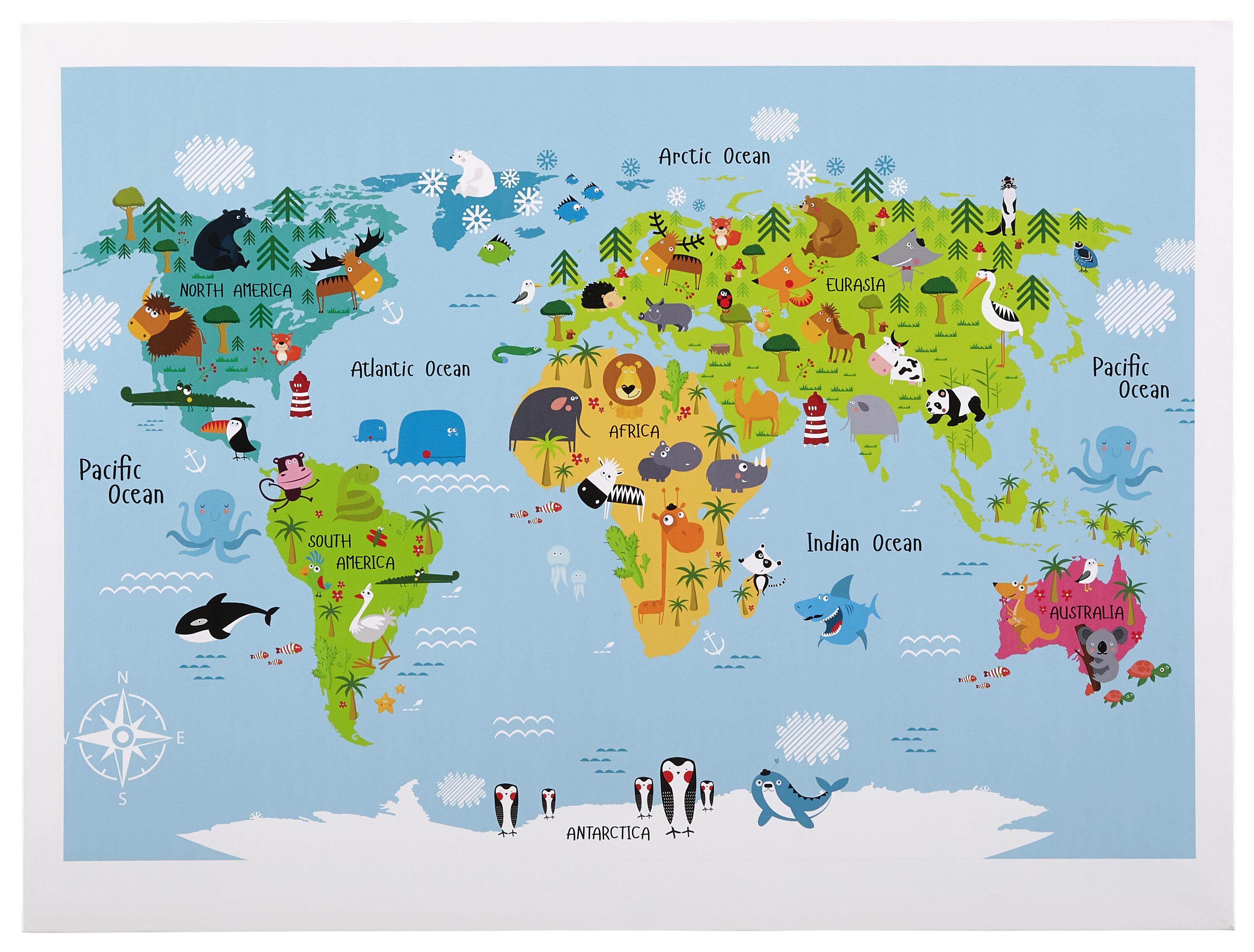 Keilrahmenbild World Multicolor - Multicolor, Holz (60cm) - Mömax modern living