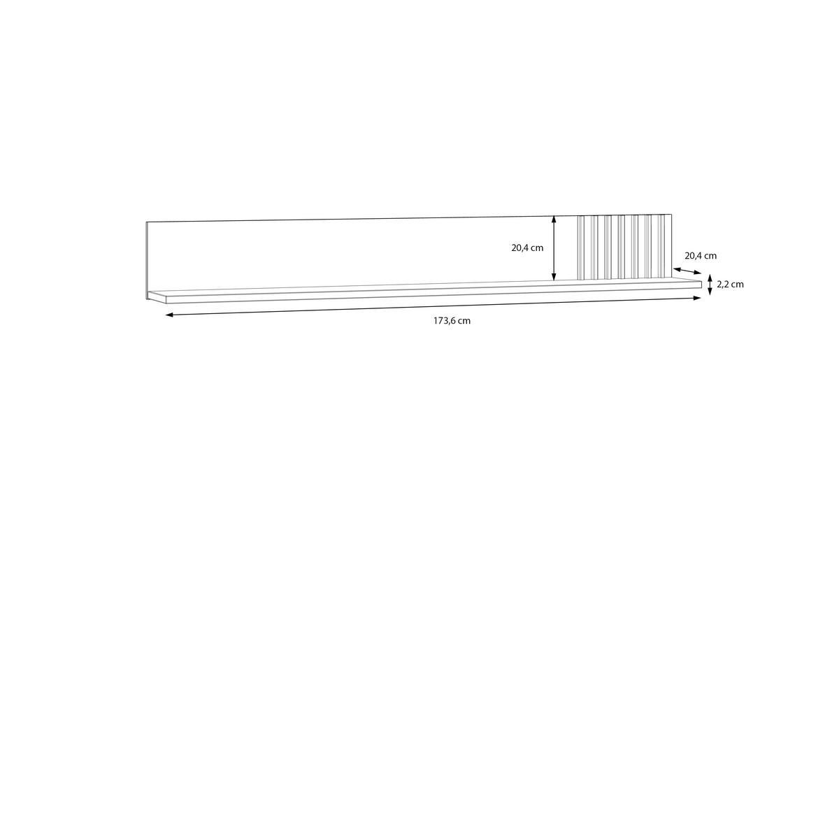 Poliță de perete ELISTON - Natur (174/22,8/21,9cm) - Modern Living