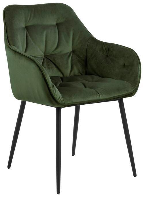 KRZESŁO Z PODŁOKIETNIKAMI BROOKE -TREND- - zielony/czarny, Trend, metal/tkanina (58/83/55cm) - Livetastic