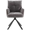 STOL MED ARMSTÖD SOPHIE - grå/svart, Modern, metall/textil (60/93/67cm) - Premium Living