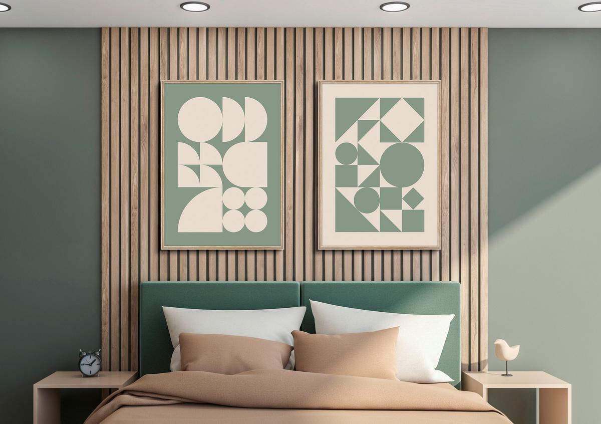 Slika Kenzo - barve hrasta/večbarvno, papir/leseni material (50/70cm) - Modern Living