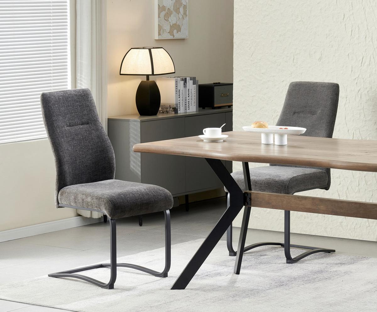 SCHWINGSTUHL-SET TINA - noir/anthracite, Modern, textile/métal (43/98/59cm) - MID.YOU