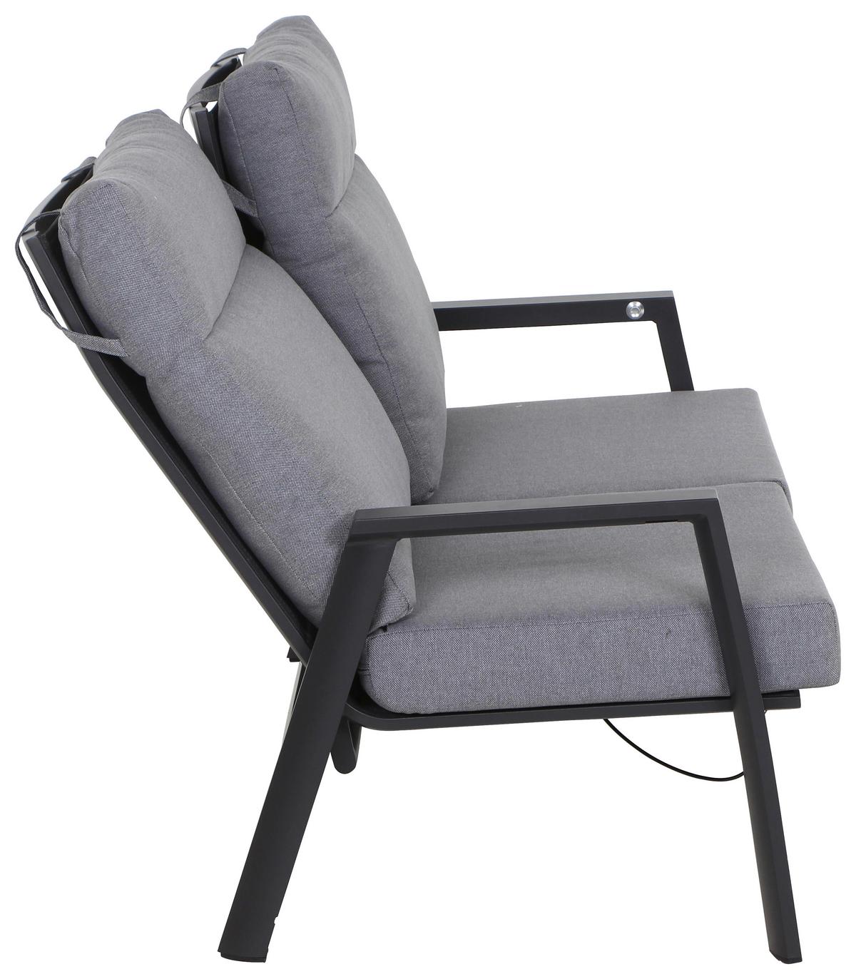 Loungesofa Valencia Anthrazit - Dunkelgrau/Anthrazit, Basics, Kunststoff/Textil (152,5/99/82,5cm) - Siena Garden