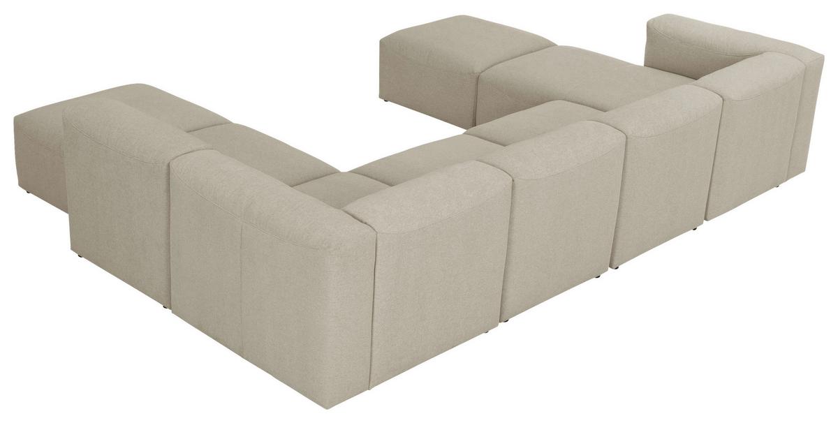WOHNLANDSCHAFT LENA - Creme, Design, Kunststoff/Textil (235/350/250cm) - Max Winzer