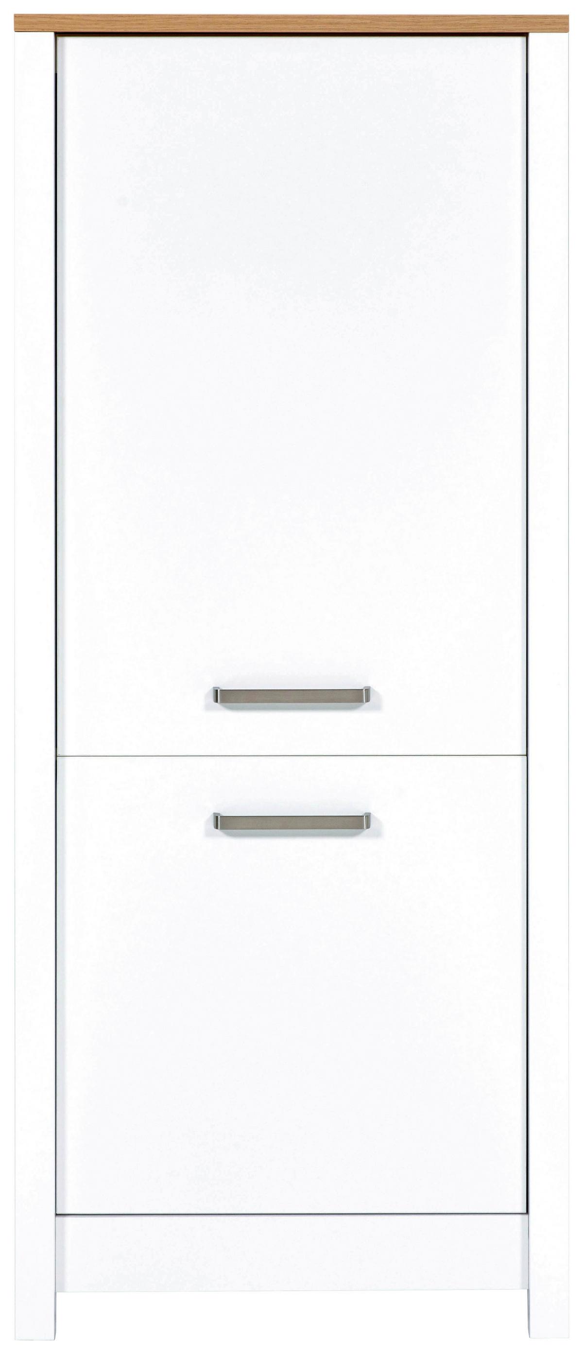 Geräteumbauschrank Sicilia Weiß/Eiche Artisan - Silberfarben/Weiß, MODERN, Holzwerkstoff/Metall (70/167/60cm) - Mömax