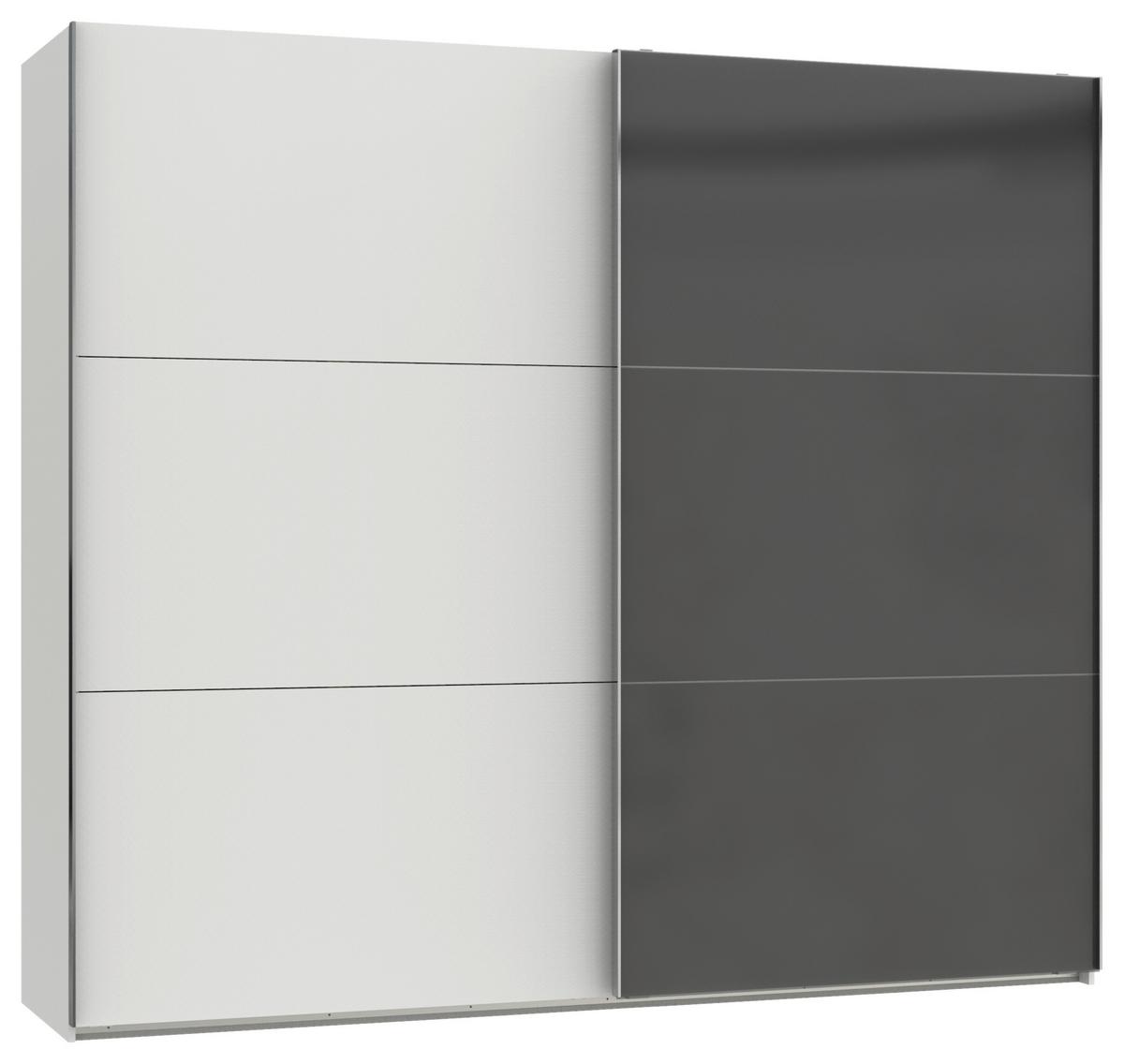 Ormar S Kliznim Vratima Level 36c - bijela/siva, Moderno, drvni materijal (250/216/65cm) - Modern Living