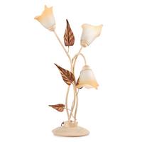 Tischleuchte Vanda Weiß max. 6 Watt - Beige/Weiß, Natur, Glas/Metall (45/70cm)