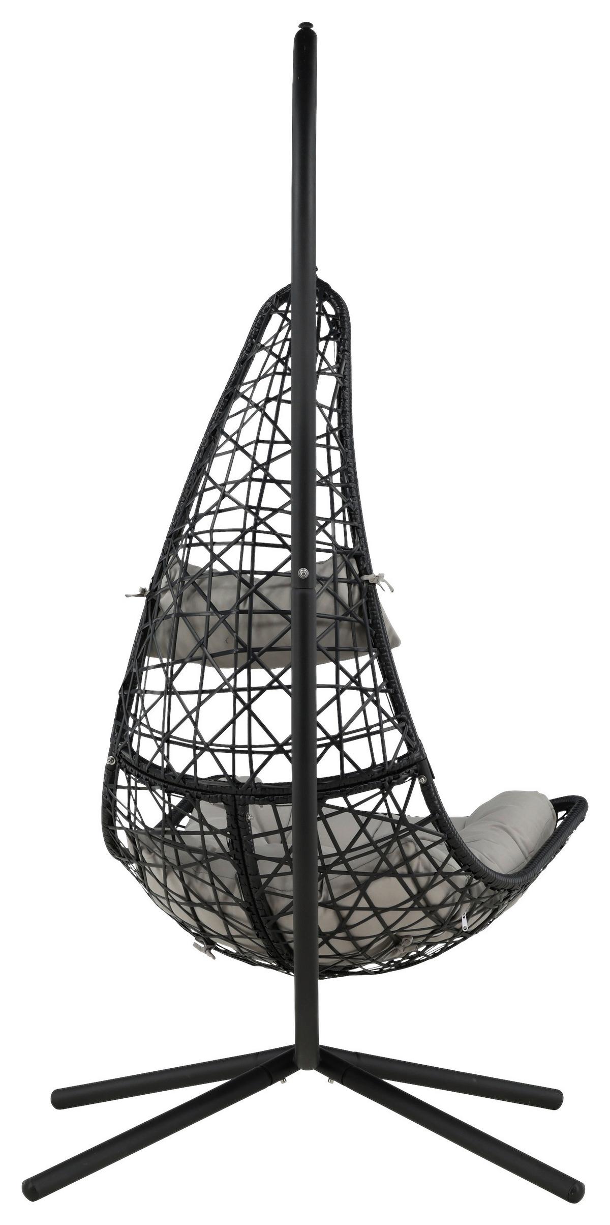 Hängestuhl Edinburgh ca. 132x205 cm Grau/Schwarz - Schwarz/Grau, KONVENTIONELL, Kunststoff (132/205/130cm) - Gardenson