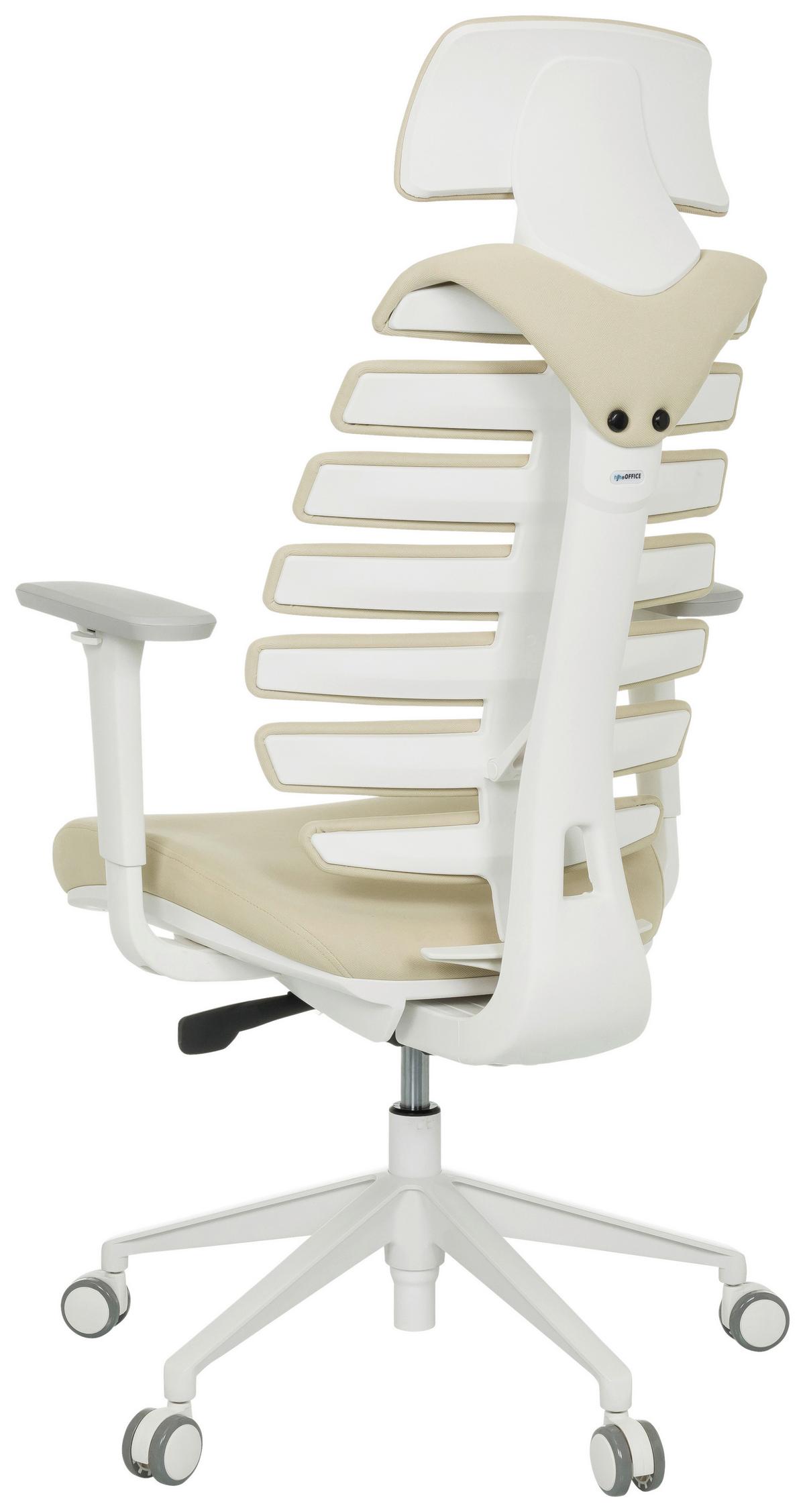 Pisarniški Stol Ergo Line W, Bež - bela/bež, Moderno, umetna masa/tekstil (67/116 - 133/65cm) - MID.YOU