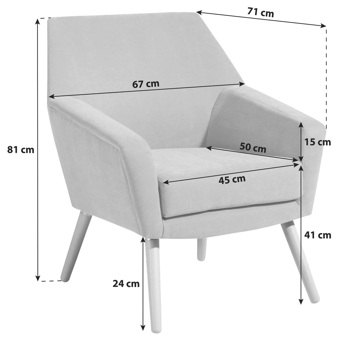SESSEL ALEGRO - Silberfarben/Buchefarben, Design, Holz/Textil (67/81/71cm) - Max Winzer