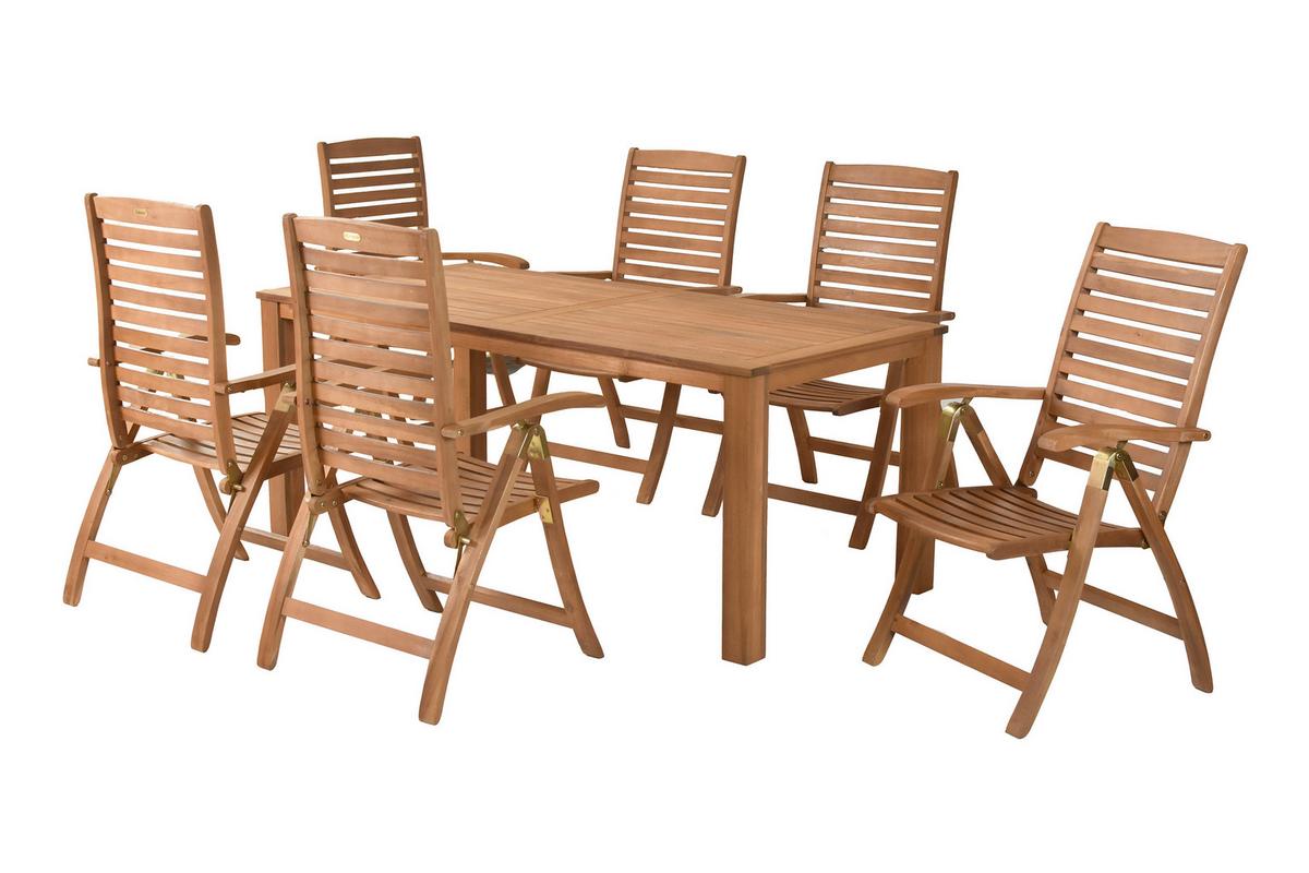 Vrtna Garnitura Paraiba, Akacija, 7-Delna - barve akacije, Konvencionalno, les - Gardenson