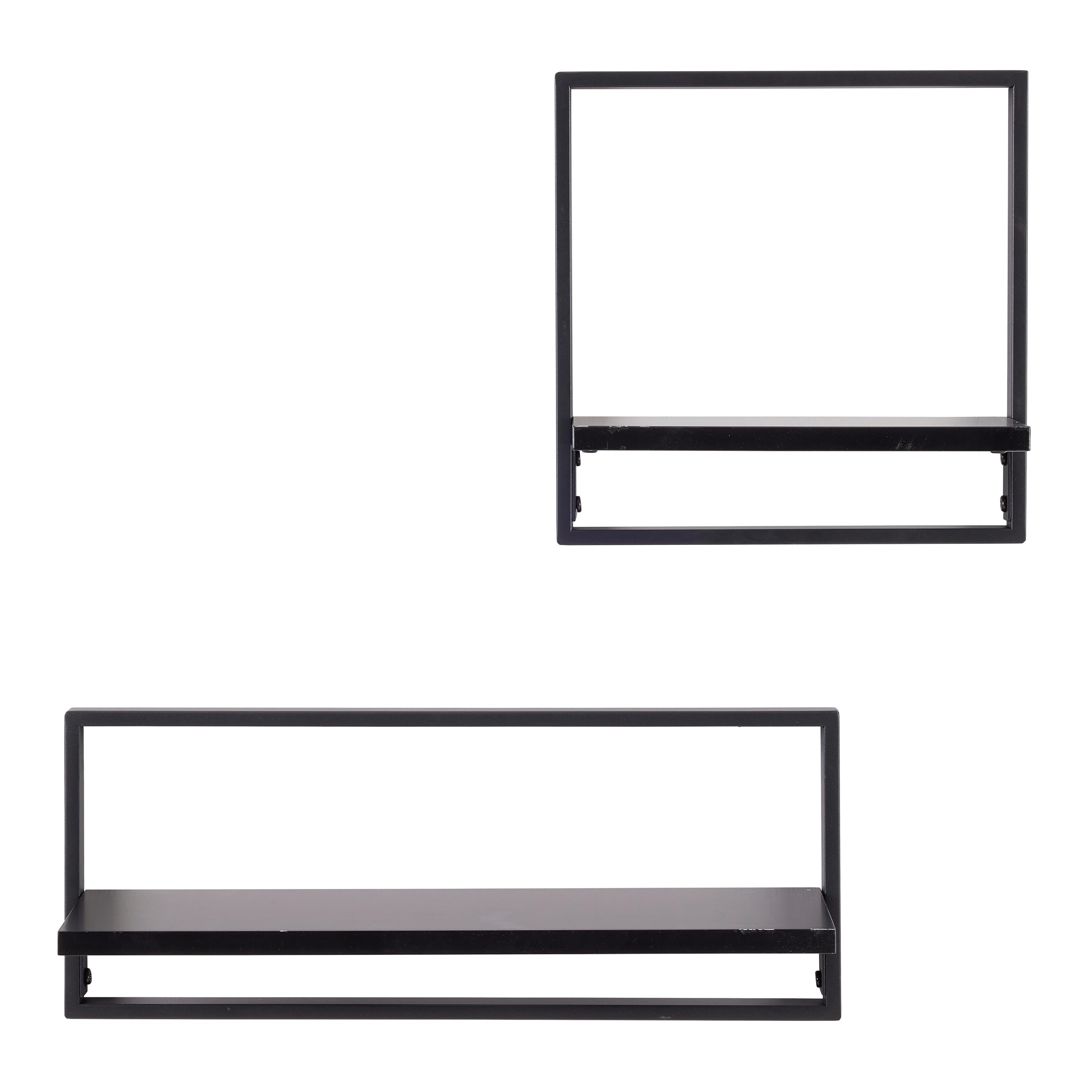 VÄGGHYLLPLAN SET ALFI -EXKLUSIV- -SB- - svart, Modern, metall/trämaterial (50/30/20/30/12/12cm) - Mömax