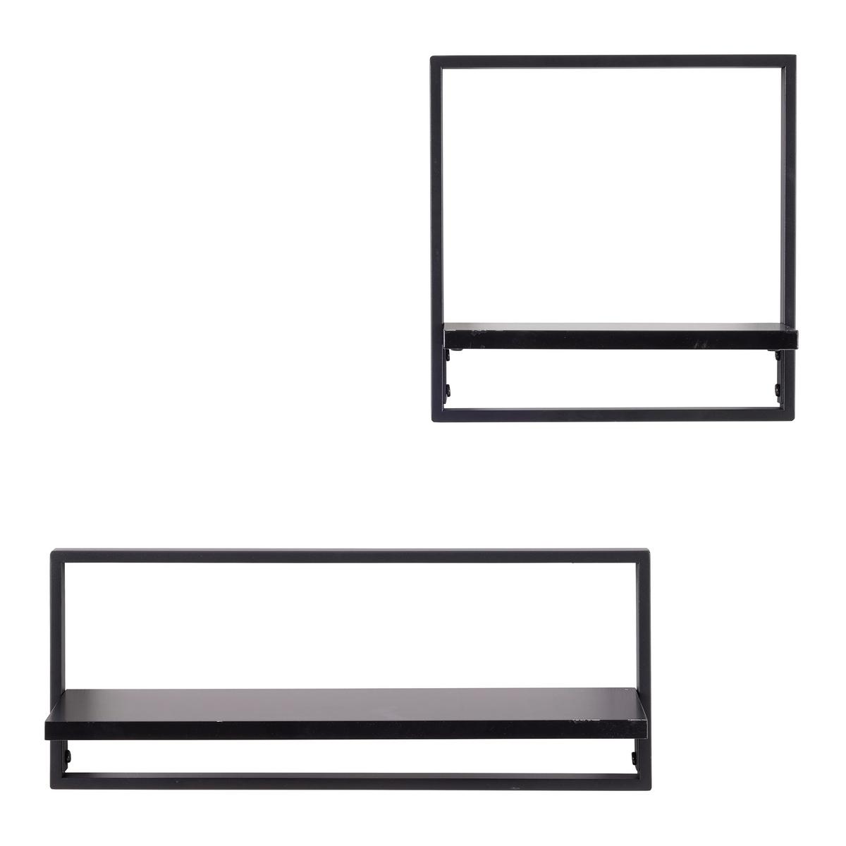 Wandregalset Alfi -Exklusiv- -Sb- - Schwarz, Modern, Holzwerkstoff/Metall (50/30/20/30/12/12cm) - Mömax