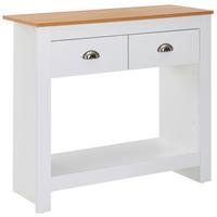 Konzolna Mizica Wl6.386 - bela, Moderno, kovina/leseni material (85/35/76cm) - MID.YOU