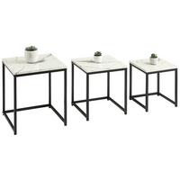 STOLIKI WSUWANE POD SIEBIE TORANO -TREND- - czarny/biały, Trend, materiał drewnopochodny/metal (44,5/40/44cm) - MID.YOU