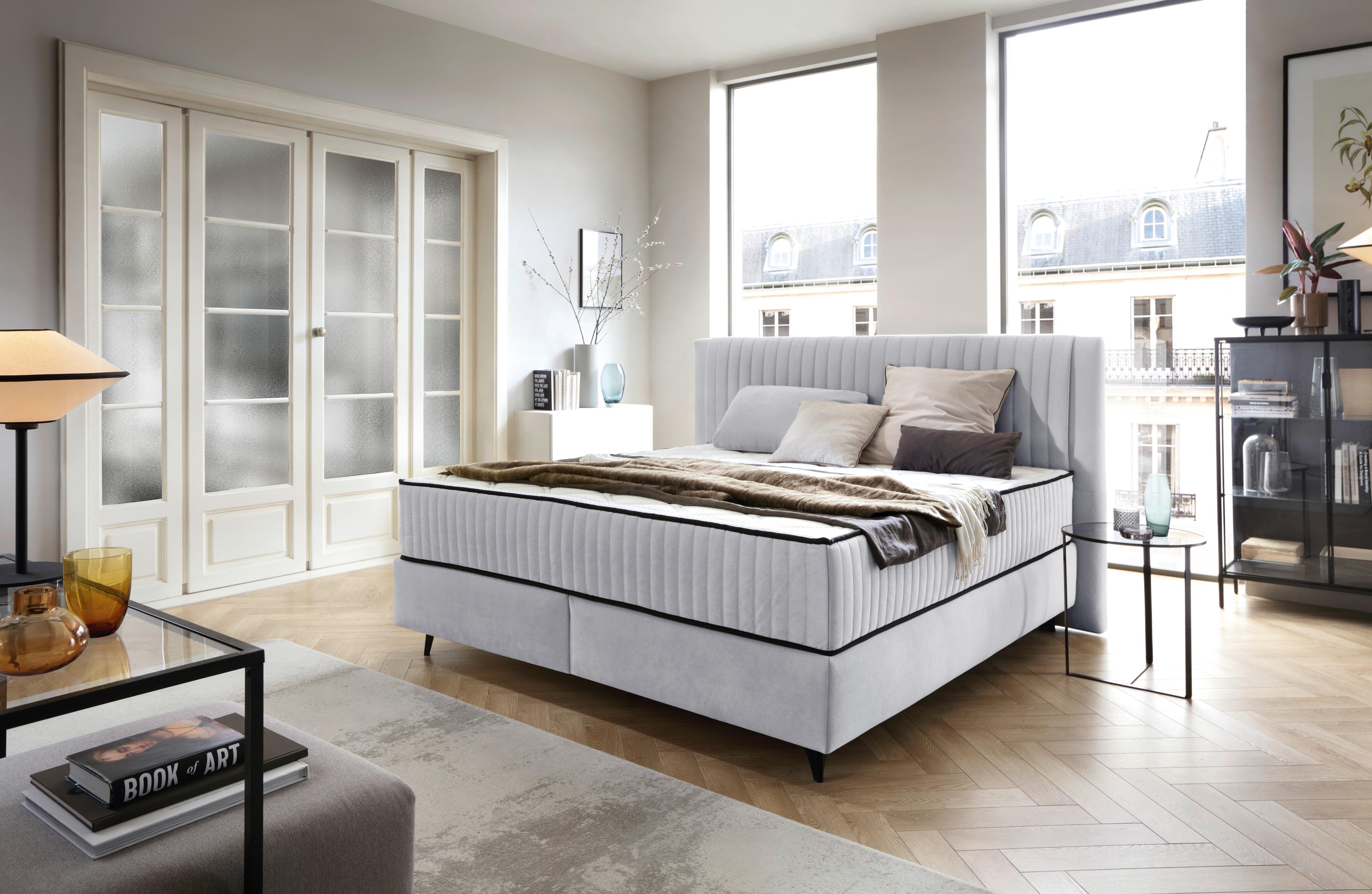 Pat Box Dream - gri deschis, Modern, lemn/textil (140/200cm) - Premium Living