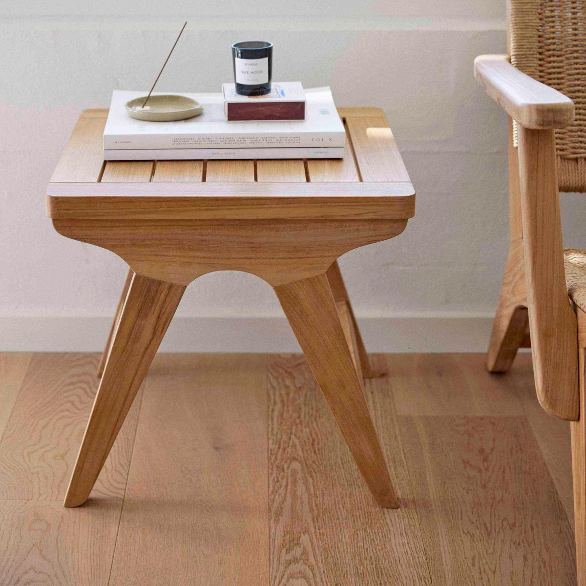 Loungetisch Eya T - Naturfarben/Teakfarben, Natur, Holz (45/45/42cm) - Gardenson