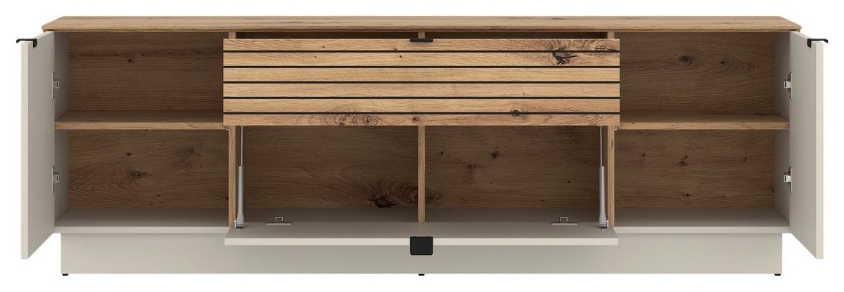 Tv Komoda Nexa - kašmir/hrast Artisan, Basics, drvni materijal/metal (180/59,5/40cm) - Modern Living