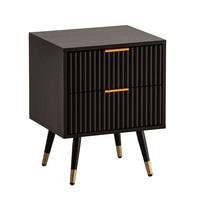 Nachttisch Wl6.881 - Goldfarben/Schwarz, Design, Holzwerkstoff/Metall (43,5/56/39cm) - MID.YOU