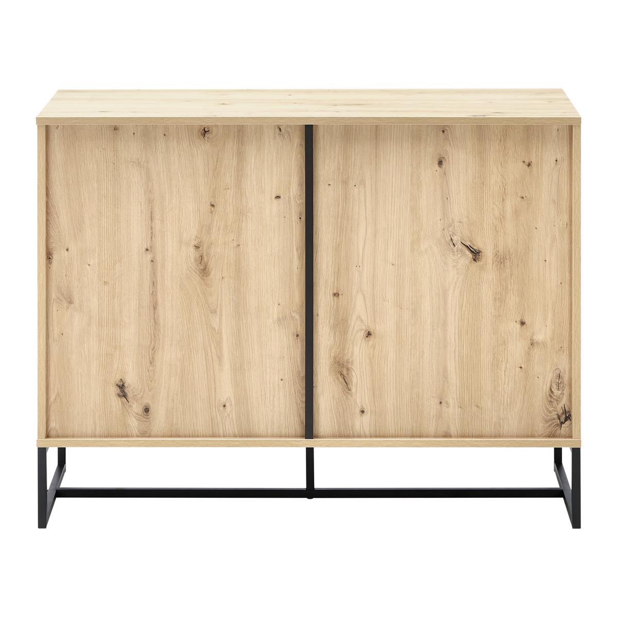 Sideboard Fosca Eichenfarben/Schwarz MDF - Eichefarben/Schwarz, MODERN, Metall (100/76/40cm) - Bessagi Home