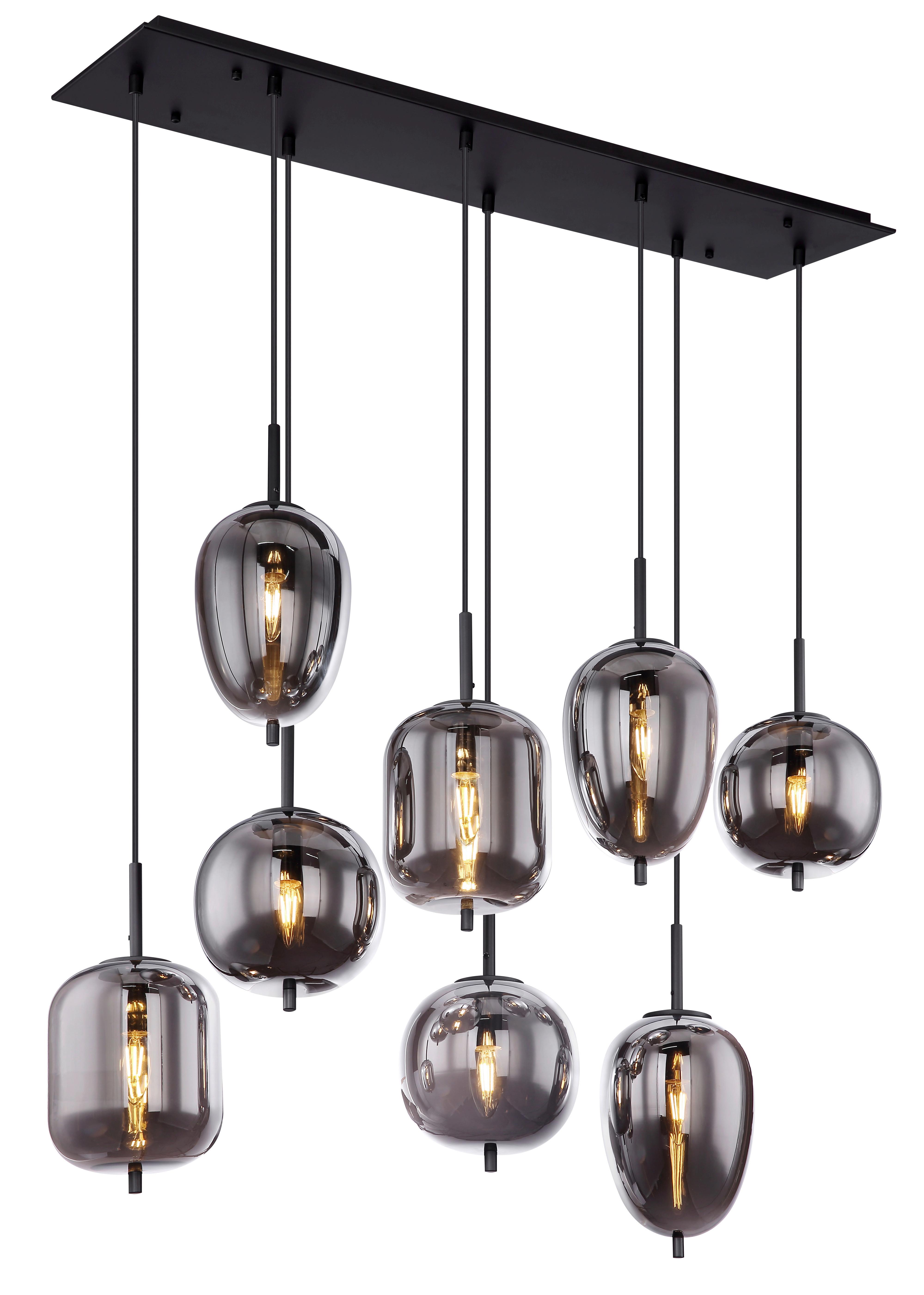 LAMPA WISZĄCA 15345-8LU BLACKY - czarny, Design, metal/szkło (94/34/120cm) - Dieter Knoll