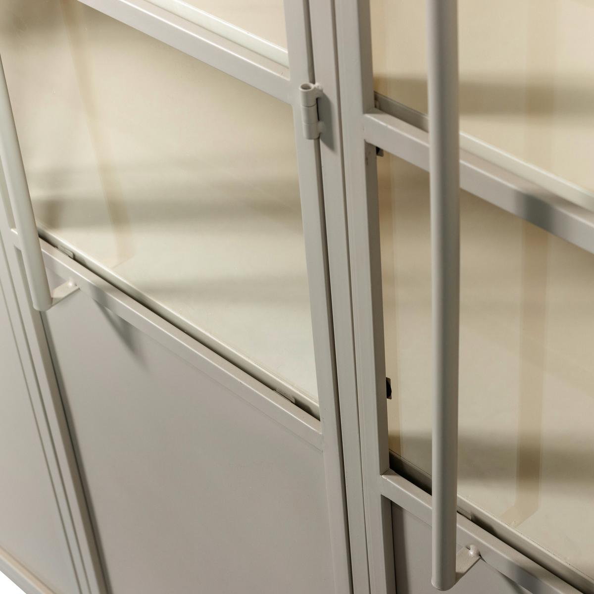 Vitrine Exhibit Sandfarben - Sandfarben, Design, Glas/Metall (140/200/40cm) - Livetastic