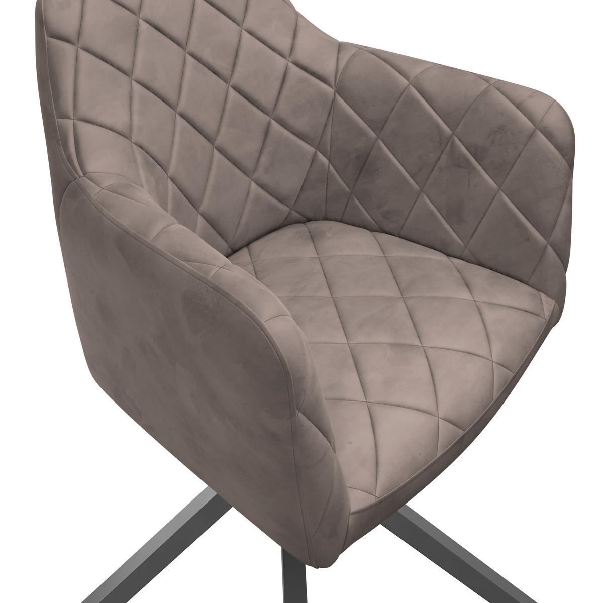 Stol Patti, Bež, Vrtljiv - črna/bež, Konvencionalno, kovina/tekstil (58/81/54cm)