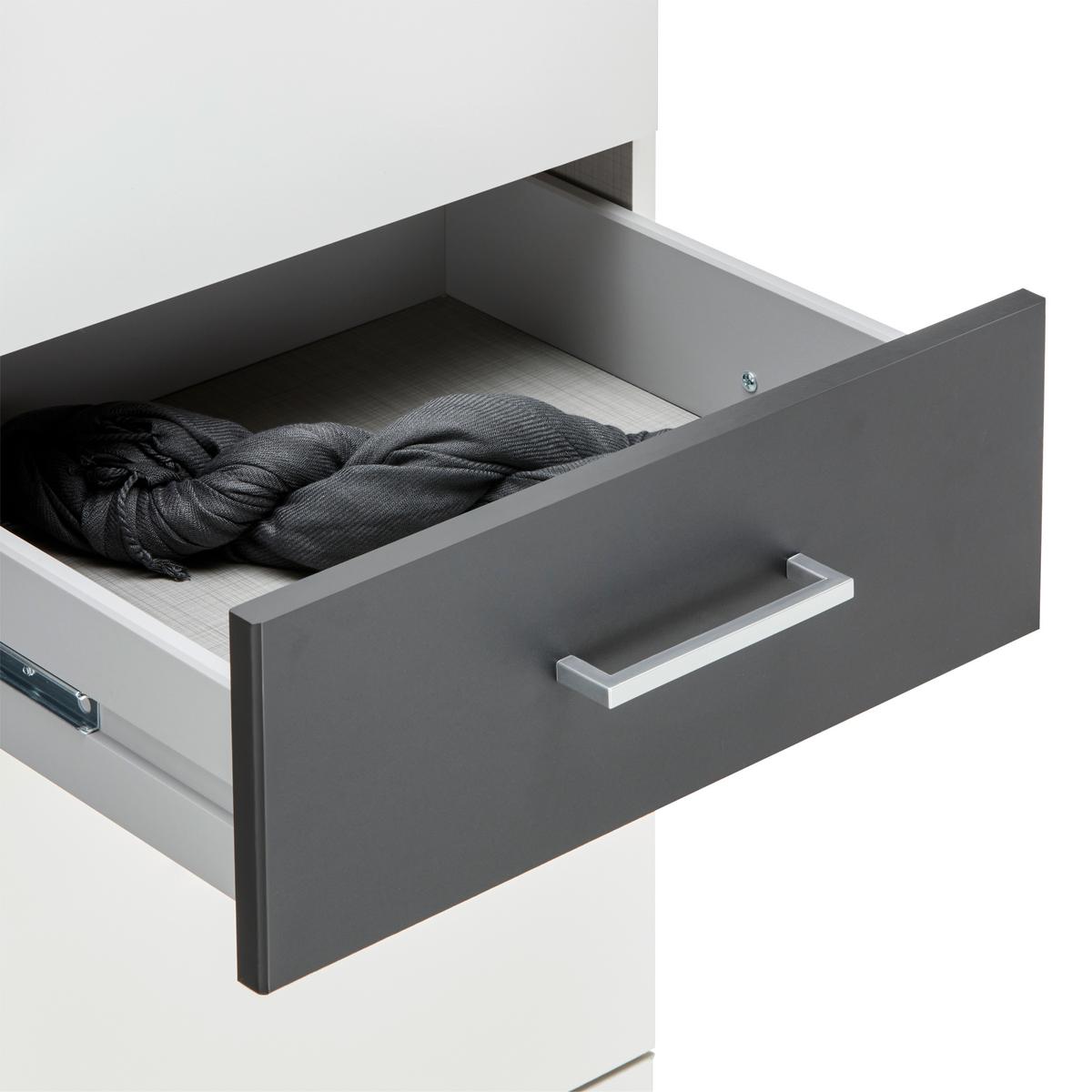 Omara S Klasičnimi Vrati Click Barva Grafita, Bela - bela/barve aluminija, Konvencionalno, umetna masa/leseni material (91/199/58cm) - Top ponudba