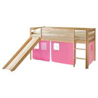 Spielbett "Manuel",aus Kiefer, rosa/kieferfarben/hellrosa - Hellrosa/Rosa, Natur, Holz (90/200cm) - MID.YOU