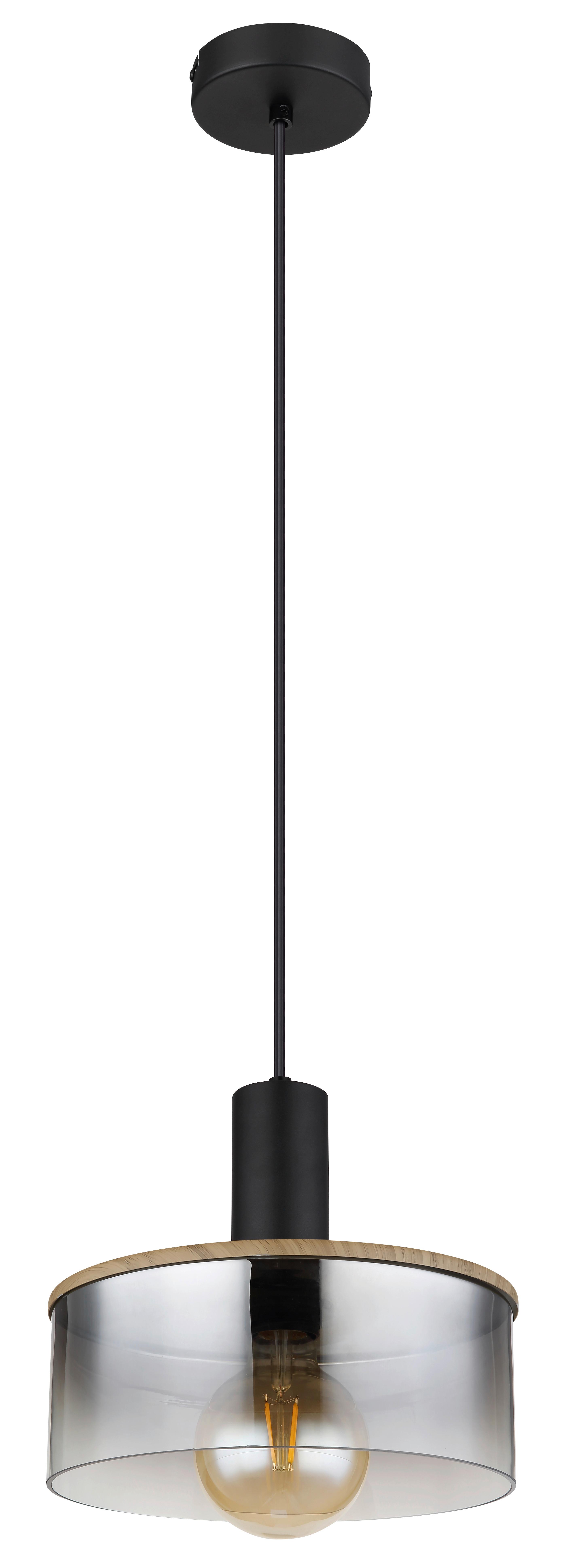 LAMPA WISZĄCA 15551H2 - czarny/ciemnobrązowy, Design, tworzywo sztuczne/metal (25/120cm) - Globo