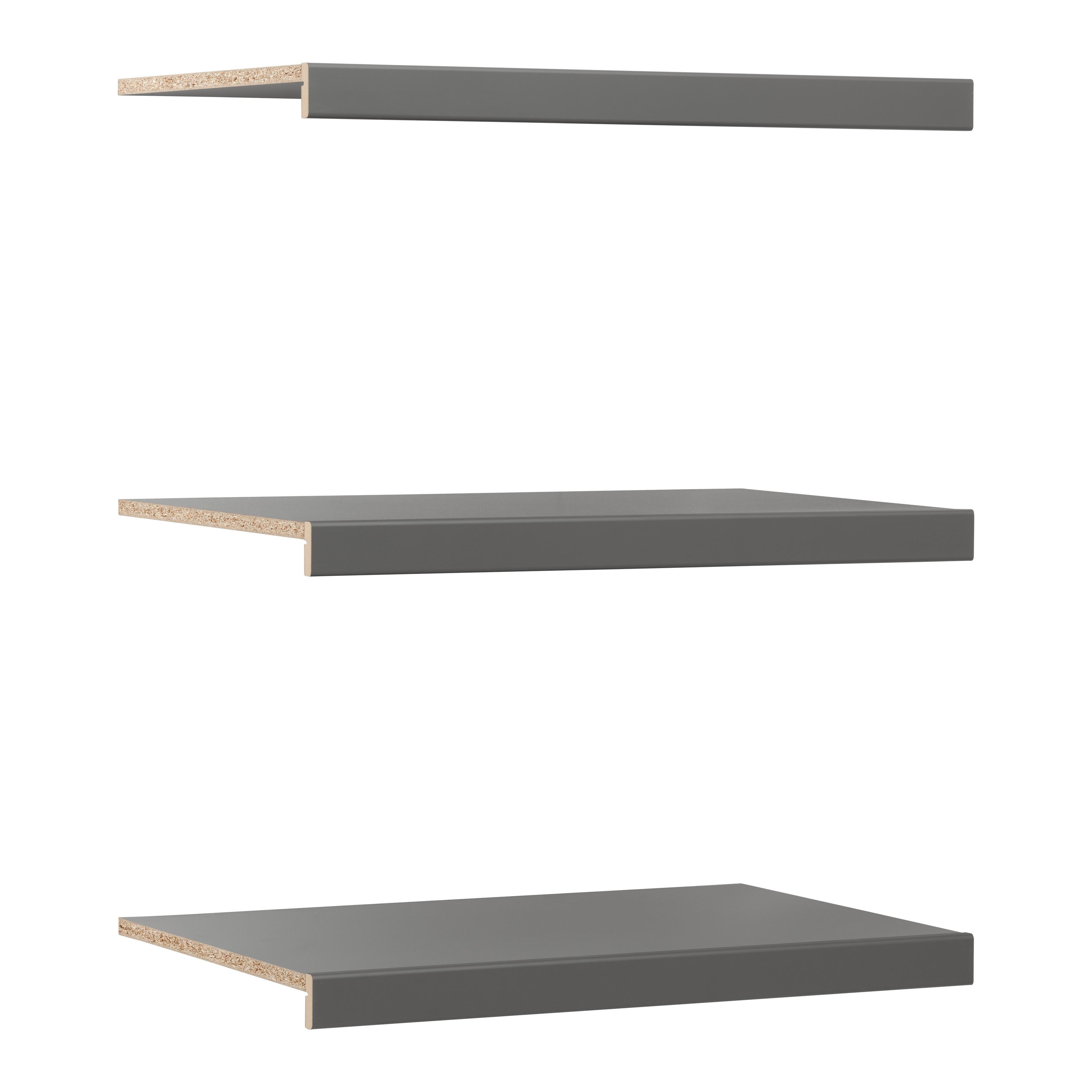 HYLLPLANSSET ZUBEHÖR - grå, Klassisk, trämaterial (70,5/1,6/45cm) - Mömax
