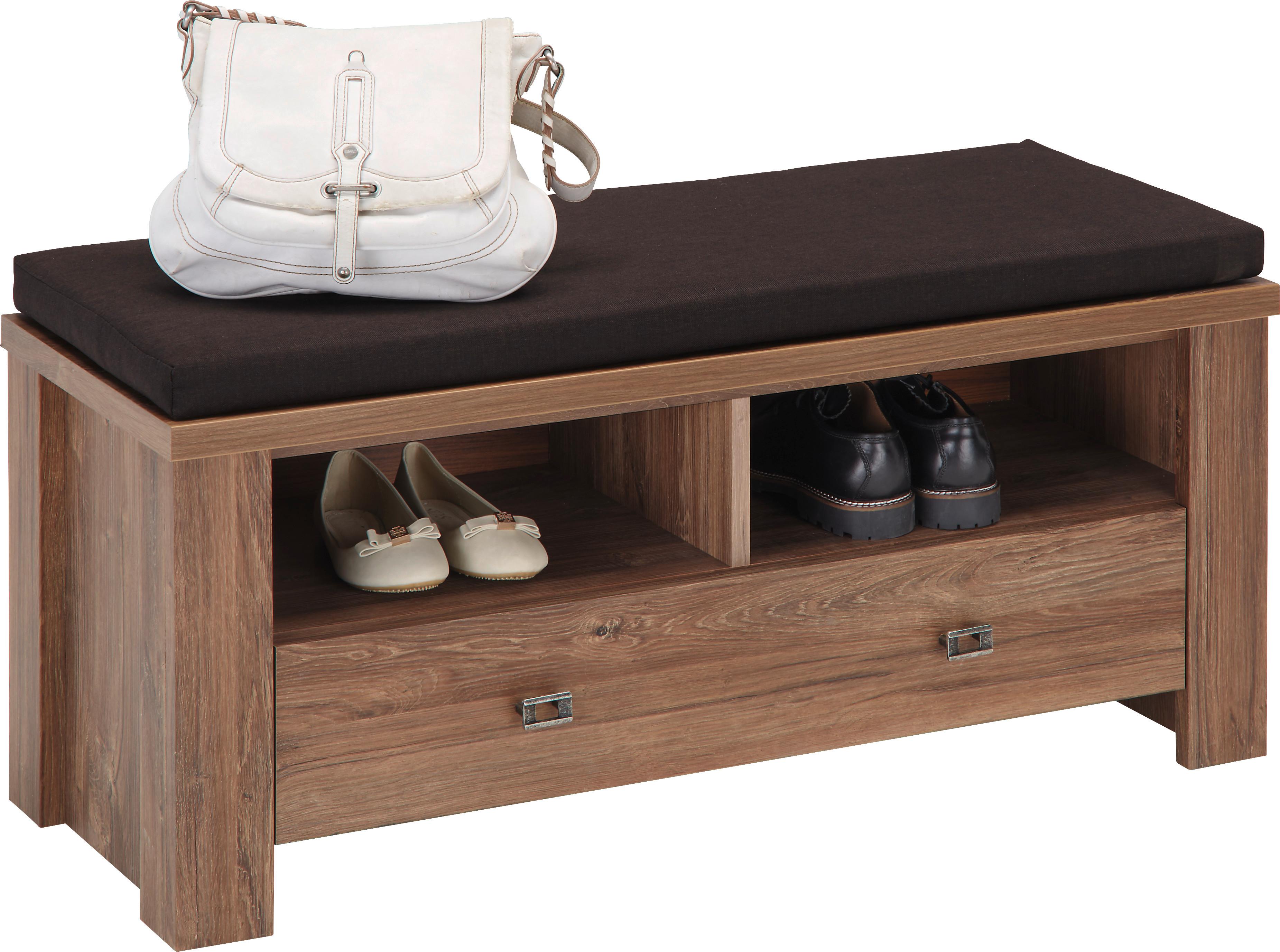 Klupa Za Predsoblje Brüssel - tamno smeđa/boje nikla, Lifestyle, drvni materijal/metal (100/48/40cm) - Zandiara