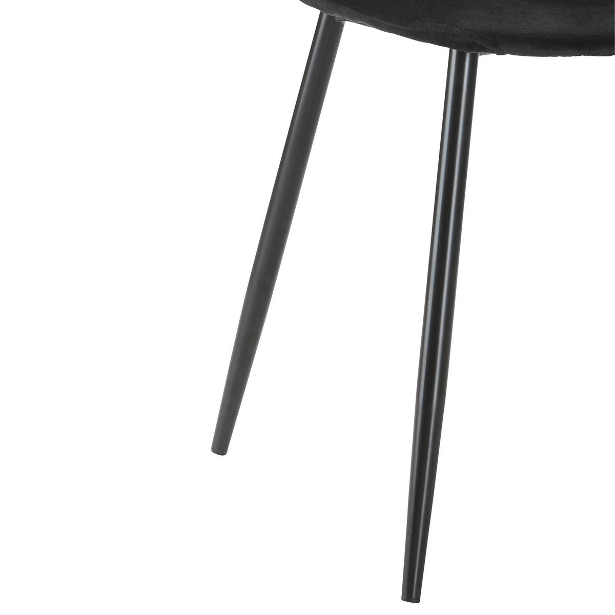 Stol Lio, Črna, Žamet - črna, Moderno, kovina/tekstil (43/86/55cm) - Bessagi Home