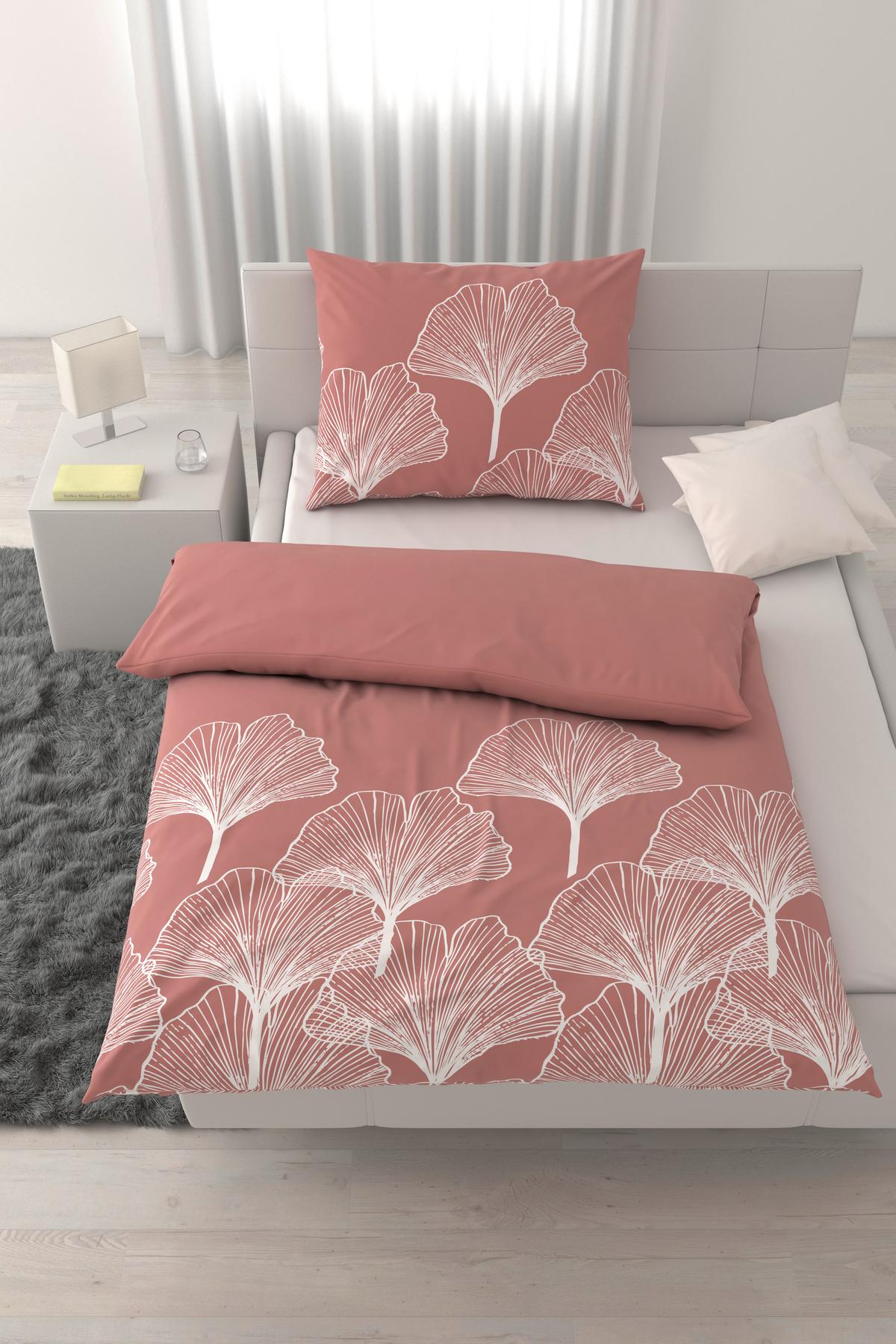 BETTWÄSCHESET NOA - Weiss/Altrosa, Textil (160/210cm) - Mömax