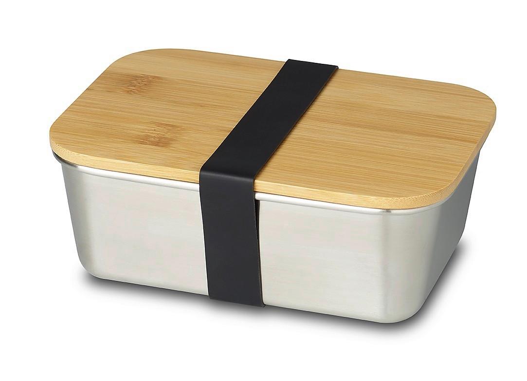 Lunchbox Ew-Lb-1720 - ezüstszínű, Basics, fa/fém (20/15/7,5cm) - Echtwerk