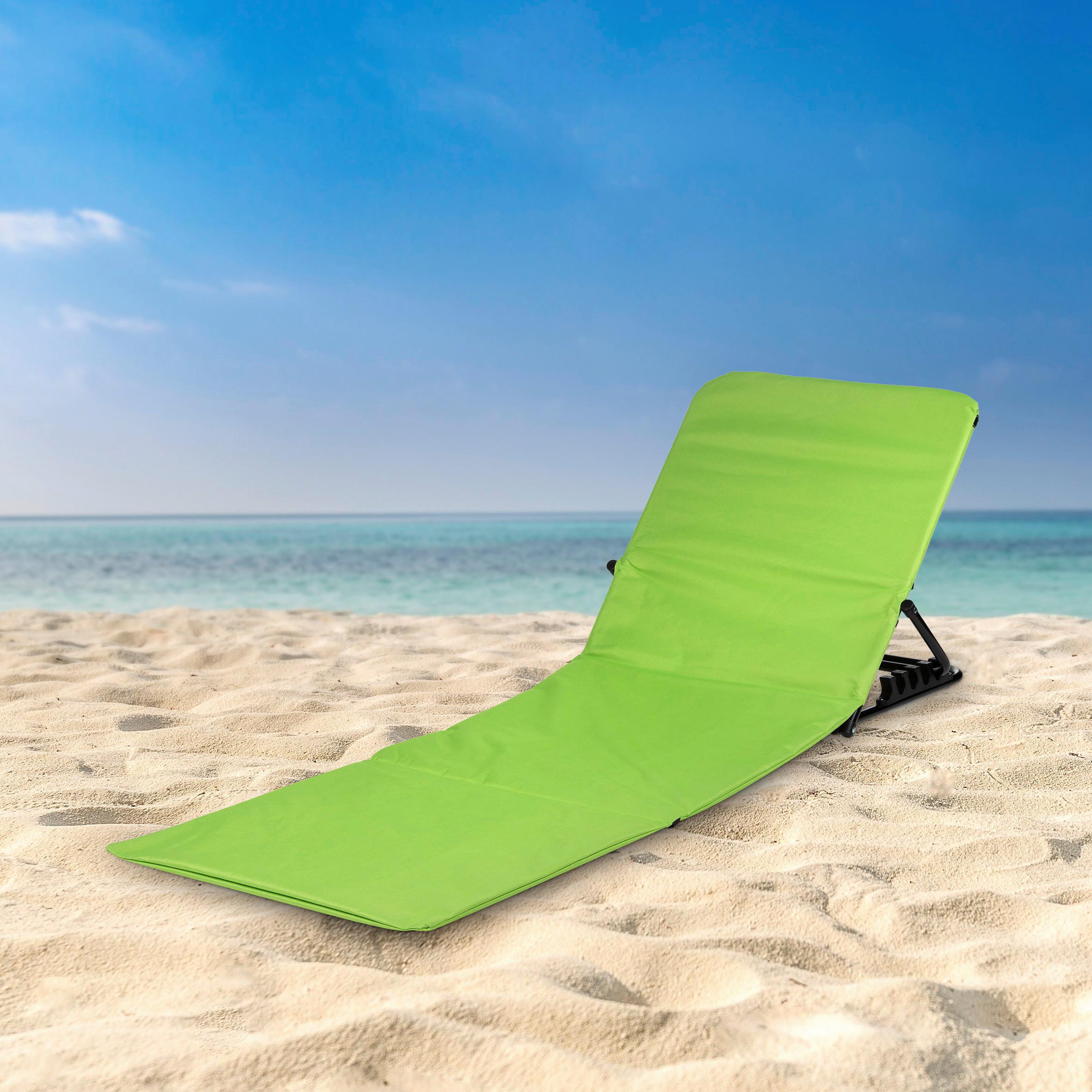 LEŻAK PLAŻOWY LUKE - zielony/czarny, Basics, tworzywo sztuczne/metal (145/52/47cm)
