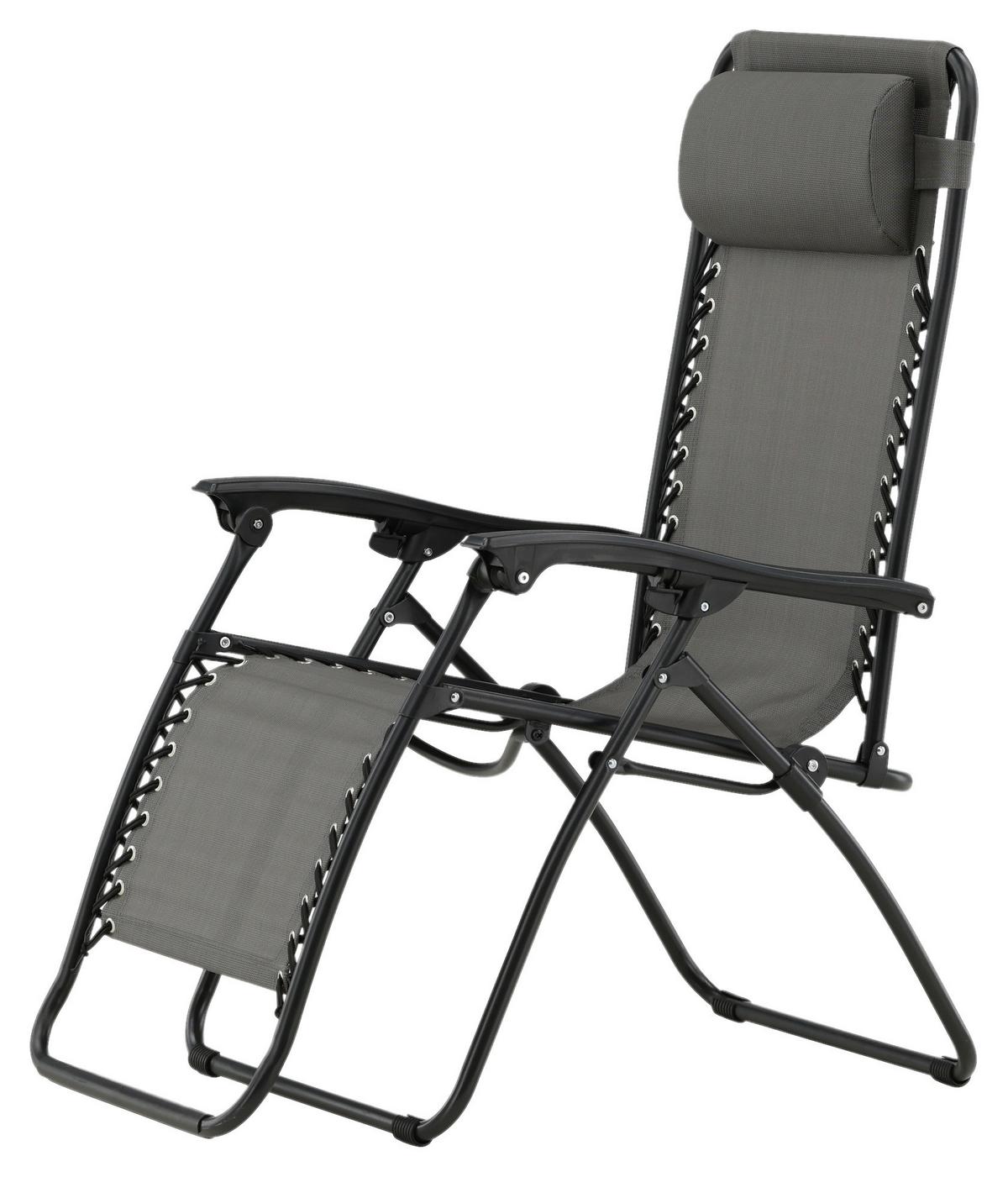 GARTEN-RELAXSESSEL MELKER - Grau, KONVENTIONELL, Kunststoff/Textil (68/112/90cm) - Gardenson