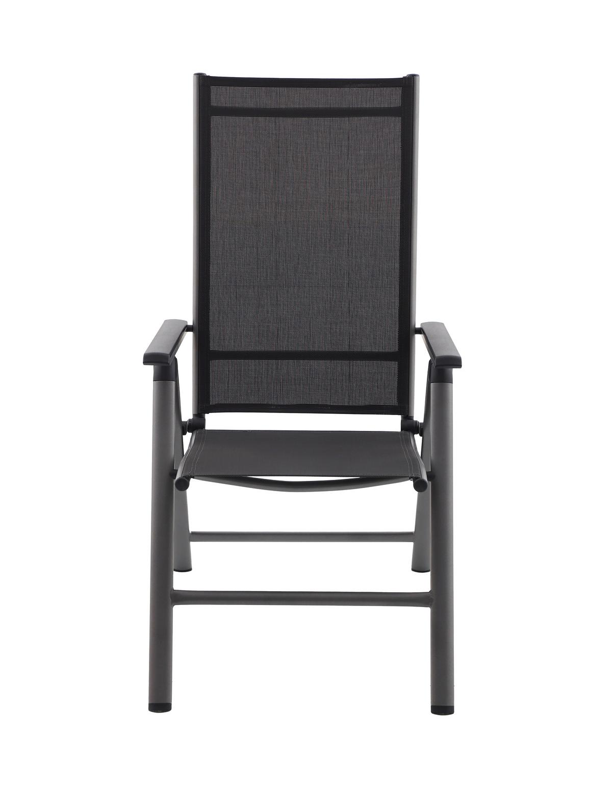 GARTENKLAPPSTUHL-SET HOCHLEHNER MARLA, 2ER SET - Dunkelgrau/Schwarz, MODERN, Kunststoff/Metall (58/109/67cm) - Gardenson