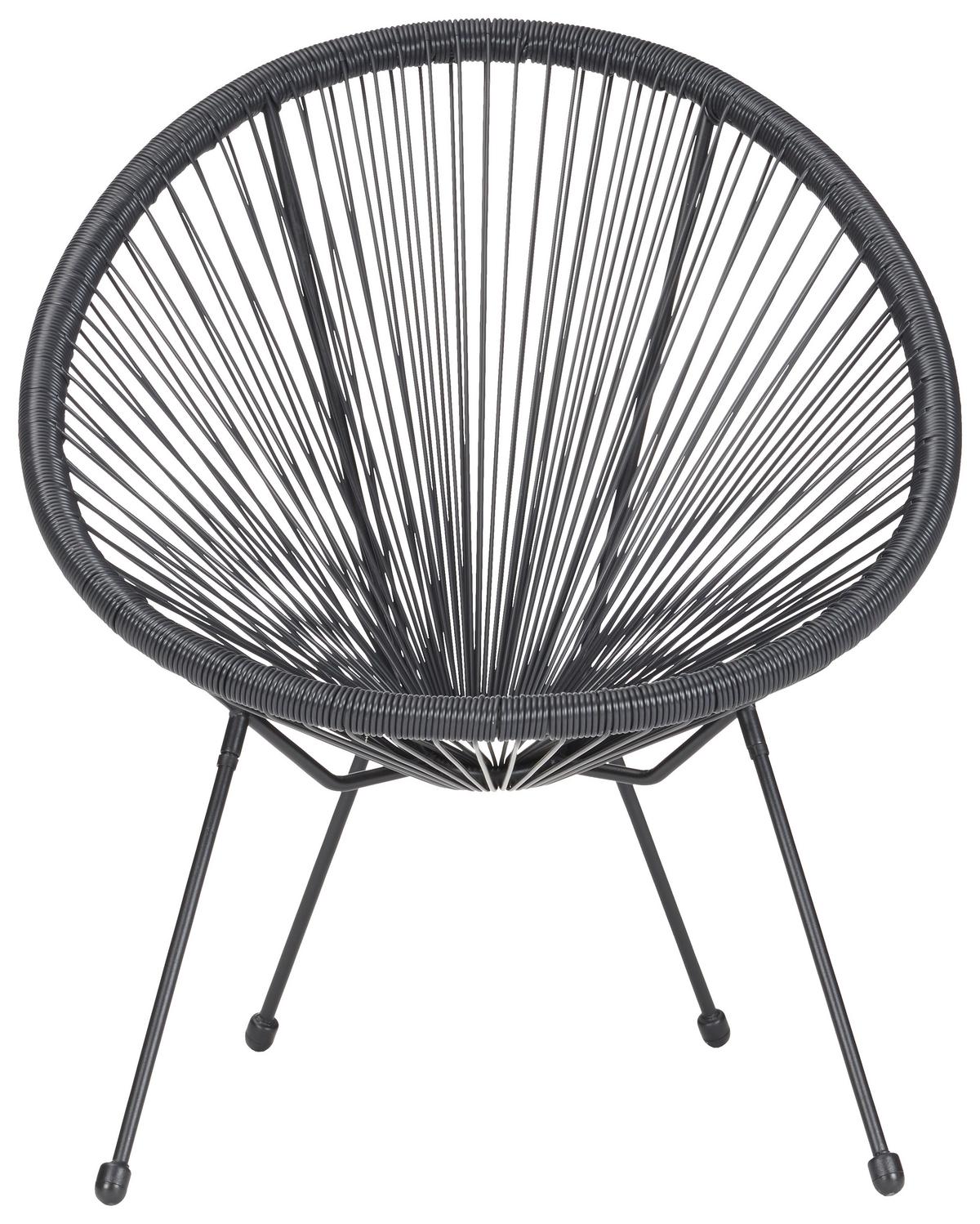 OGRODOWY FOTEL RELAKSACYJNY UNO - czarny, Modern, tworzywo sztuczne/metal (71/82/81cm) - Mömax