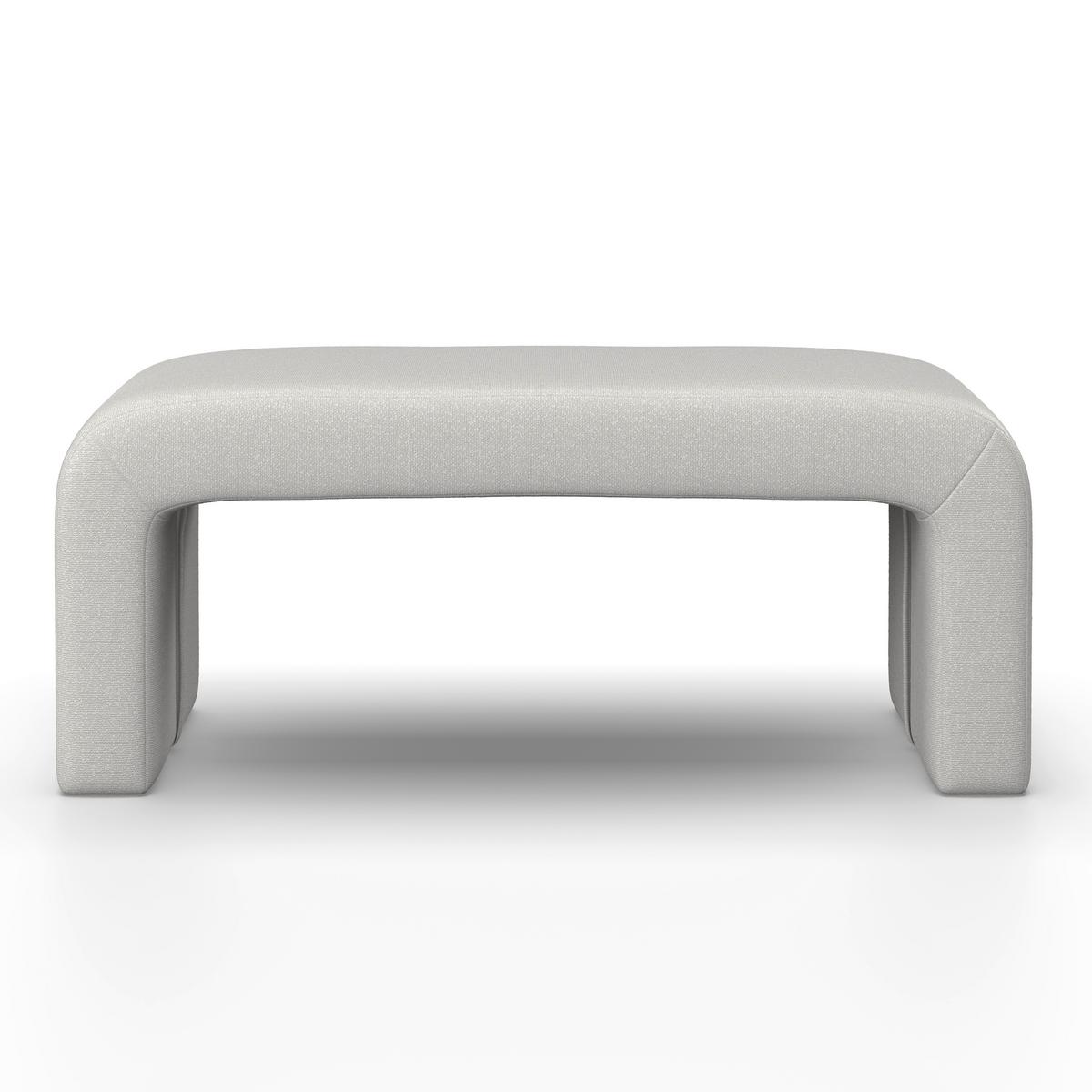 Hockerbank Janina Grau Boucle Gepolstert - Grau, MODERN, Holz/Textil (110/46/41cm) - Bessagi Home