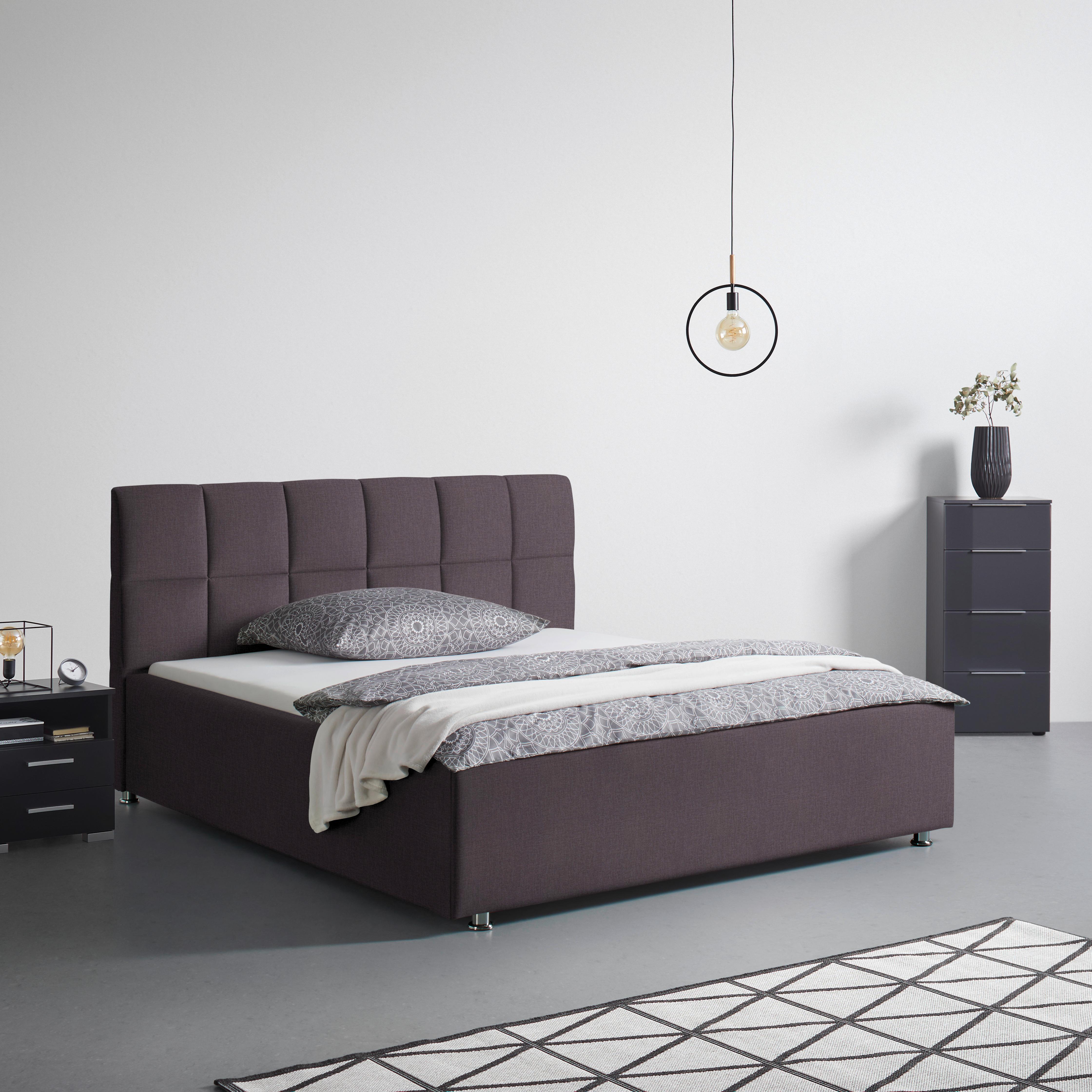 Oblazinjena Postelja Bogner, 180x200, Rjava - barve kroma/rjava, Konvencionalno, tekstil (180/200cm) - Premium Living